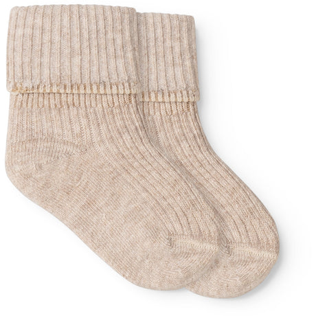 MarMar Light Beige Mel. Newborn Strømper 2-pack Strømper