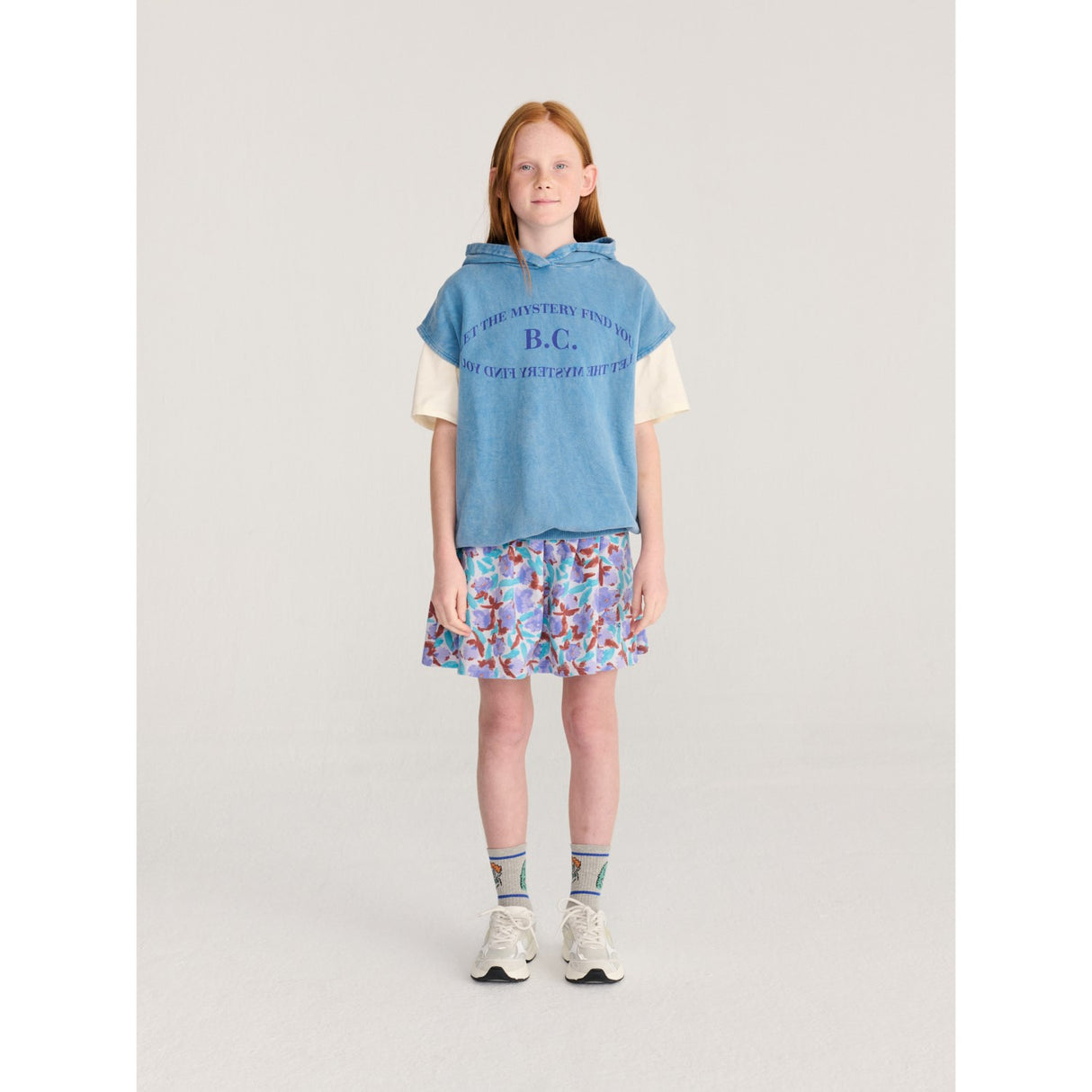 Bobo Choses Light Heather Grey Hug Hairy Monster Kort Strømper