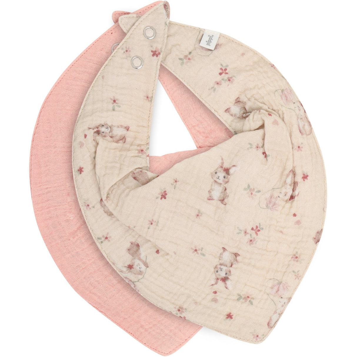 Pippi Rose Tan Smekke Muslin M/ Aop (2-Pack)