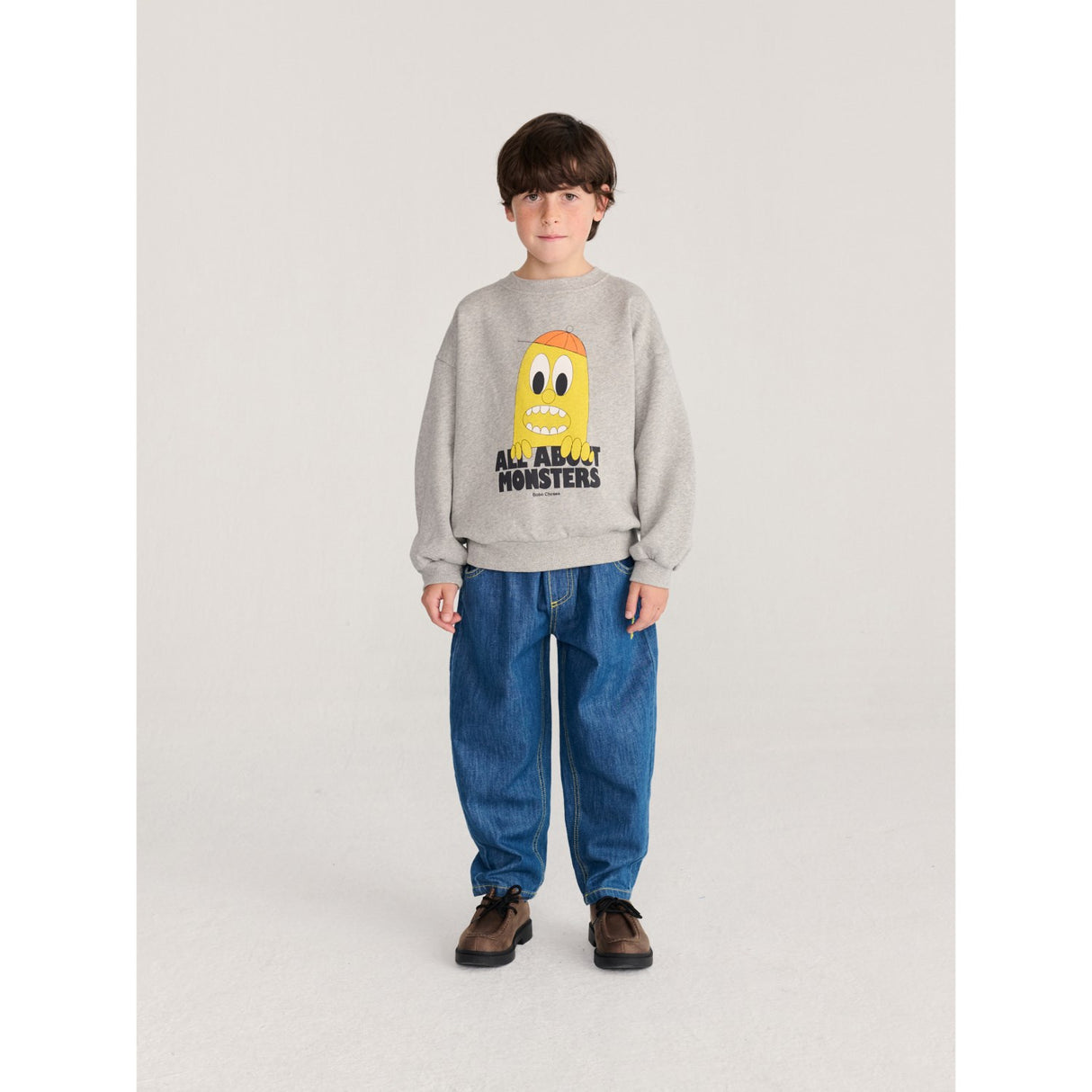 Bobo Choses Light Heather Grey Bigtooth Lemon Collegegenser