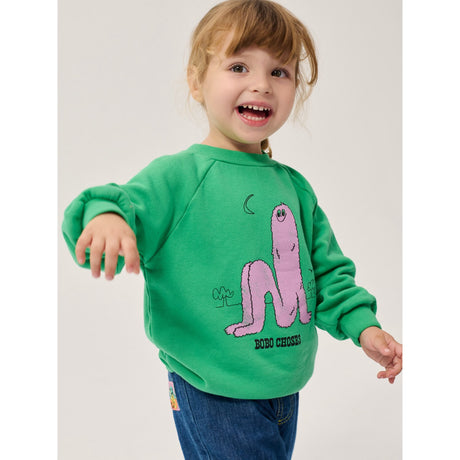 Bobo Choses Green Long Pinky Puff Collegegenser