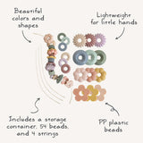 Mushie Multi Mushie Bead Lacing Leketøy Sett