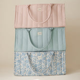 Mushie Blue Flowers Mushie Diaper Caddy - Blue Flowers