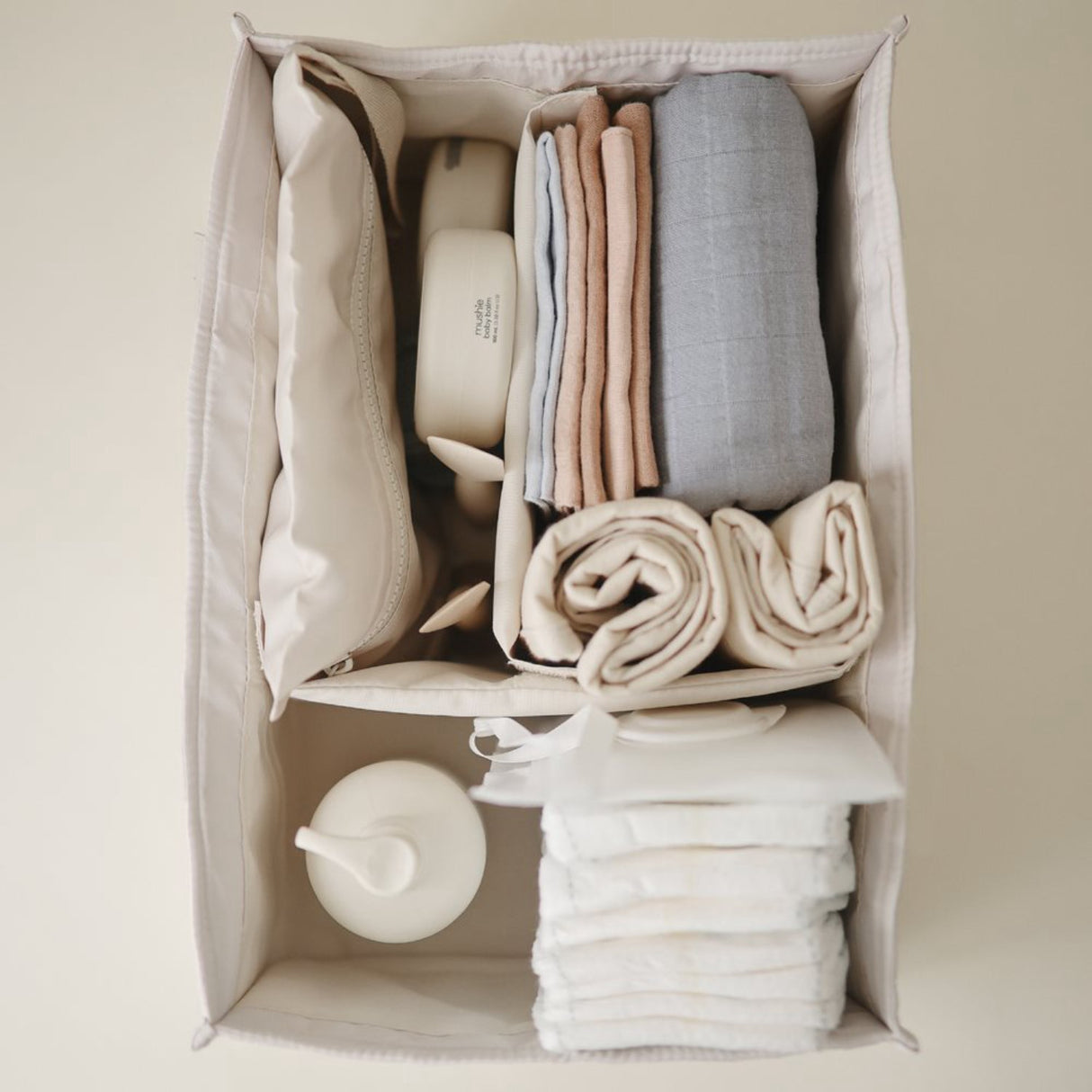 Mushie Ivory Mushie Diaper Caddy - Ivory