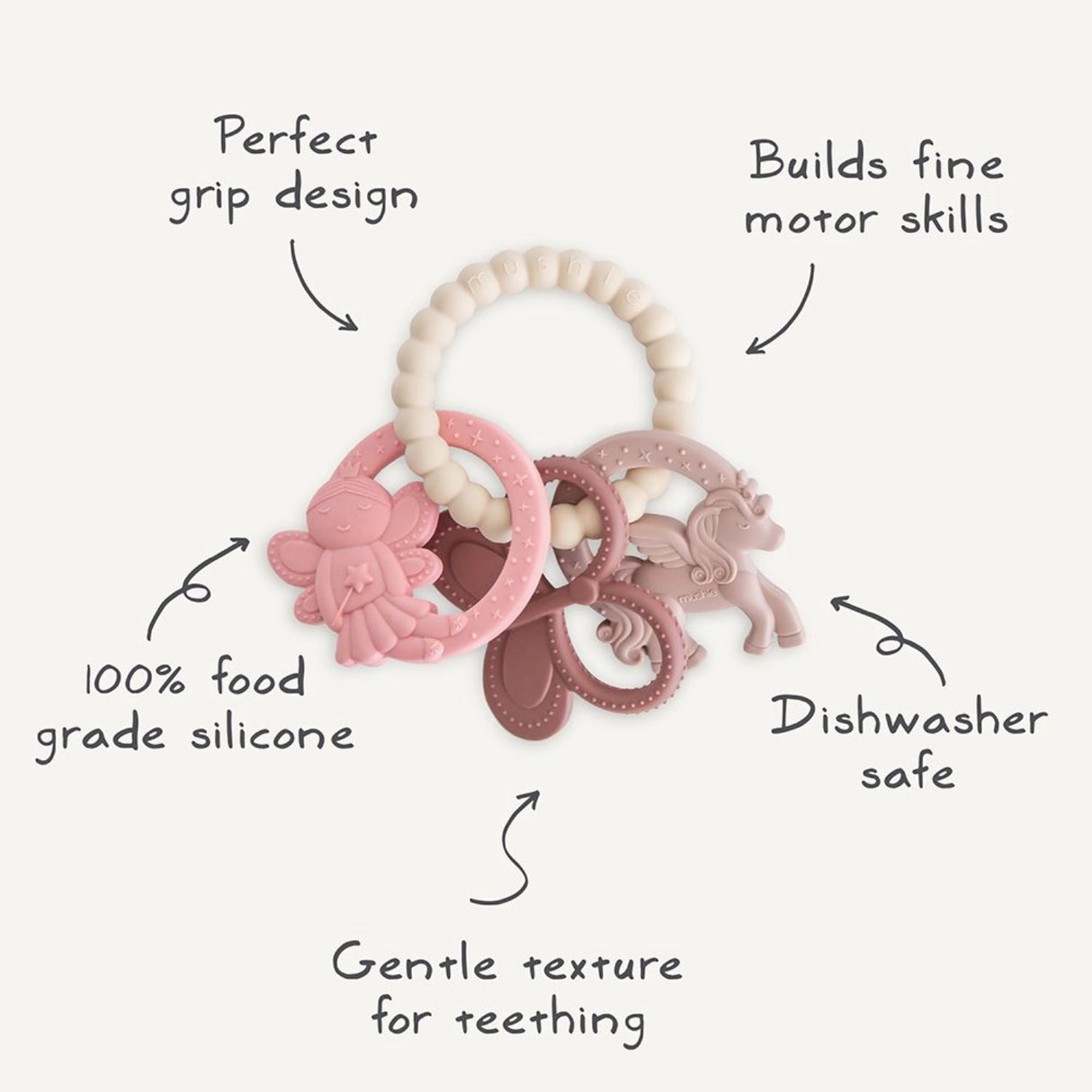 Mushie Fairy Mushie Fe Teething Ring