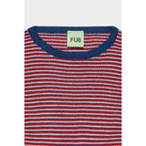 FUB Ecru/Classic Red/Deep Indigo Rib Bluse