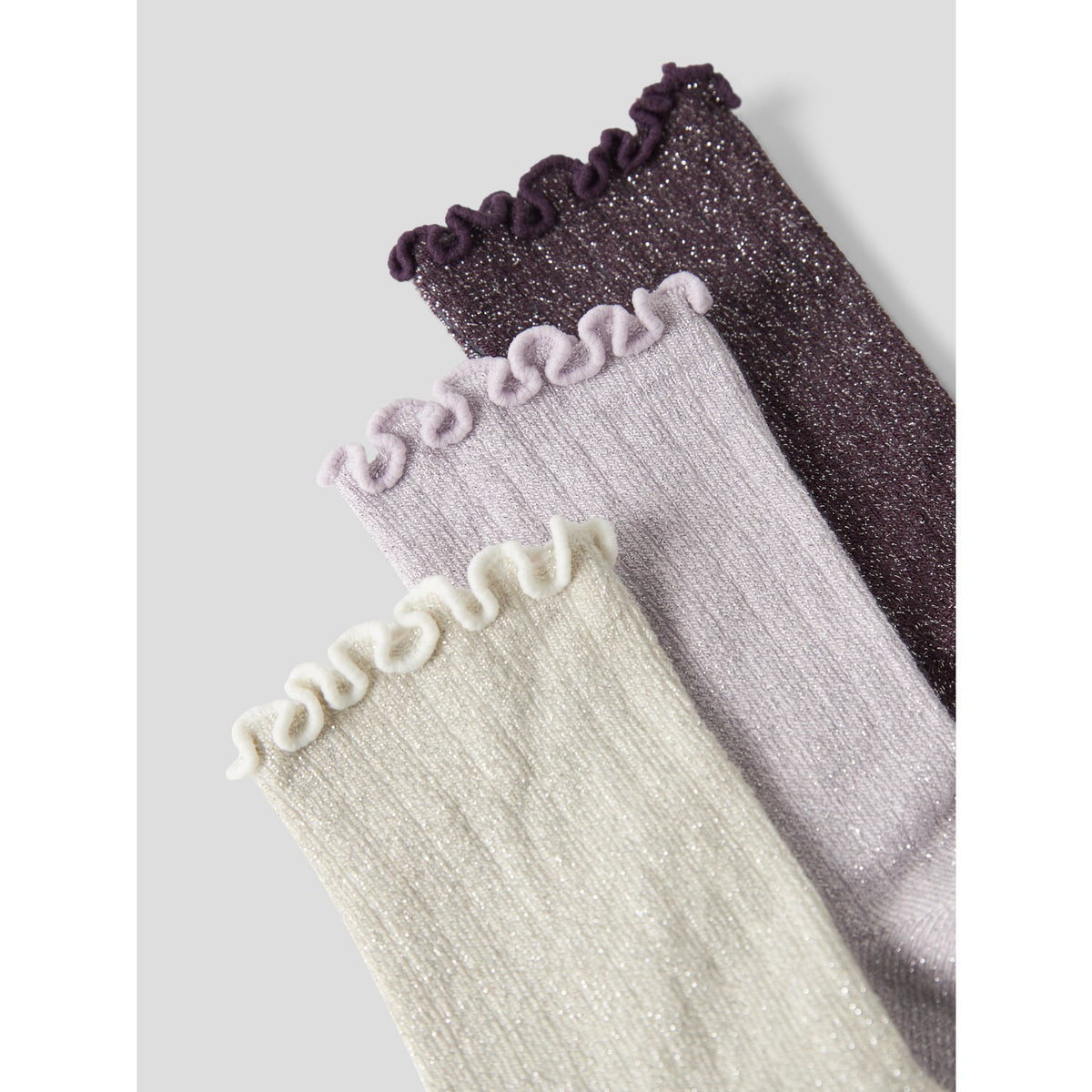 Name It Catawba Grape Lavender Fog + Birch Nmfrosie 3-Pakning Strømper