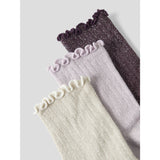Name It Catawba Grape Lavender Fog + Birch Nmfrosie 3-Pakning Strømper