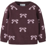 Name It Catawba Grape Mauve Shadows Bow Nmfrekka Ls Strikk