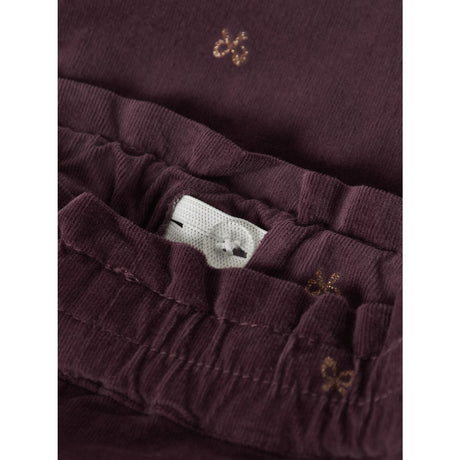 Name It Catawba Grape Glitter Bow Nmfbella Wide Cord Glitter Bukser 4510-Yt