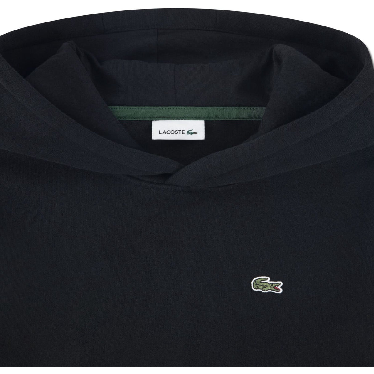 LACOSTE Noir Core Fleece Pullover Hoodi