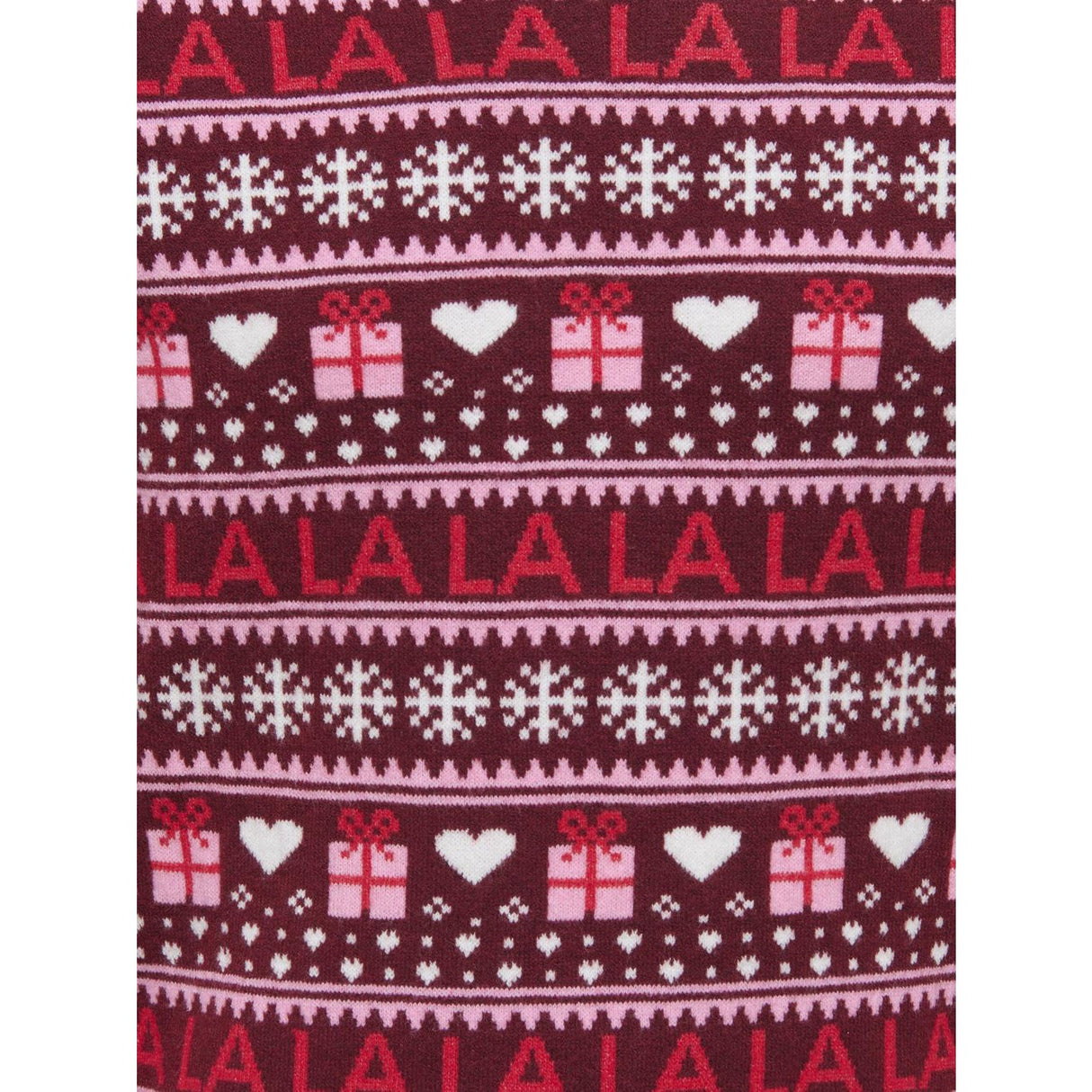 kids ONLY Cabernet Salsa/Sea Pink/Cloud Dancer Kogxmas Present Ls O-Neck Box Knt
