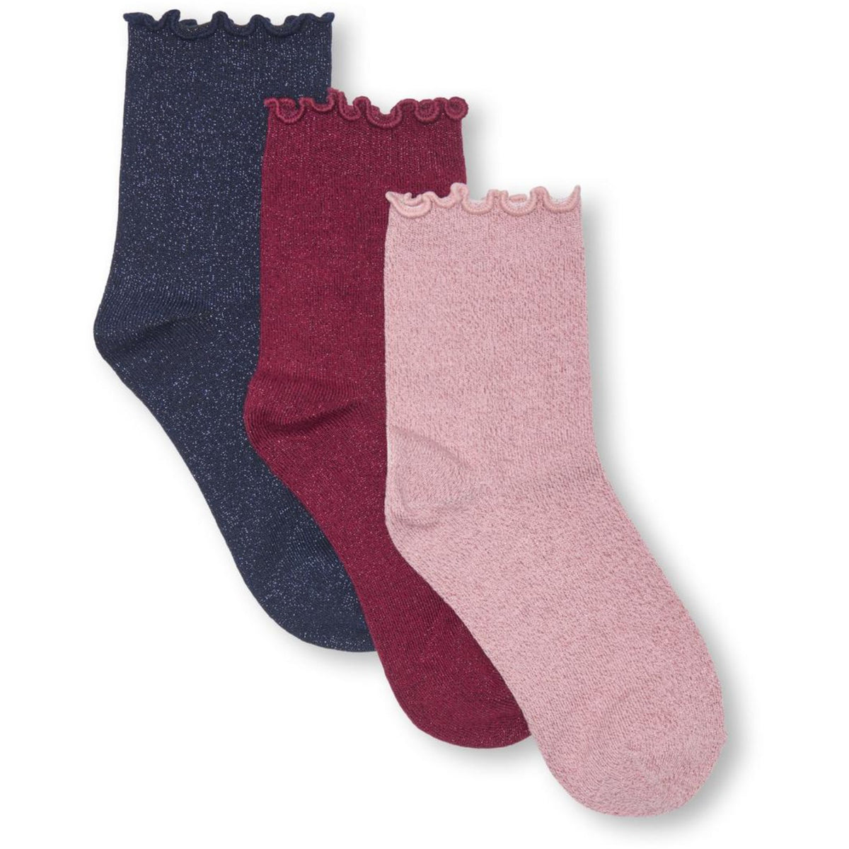kids ONLY Cabernet Kogwinter Xmas Glitter Strømper 3-Pakning Acc