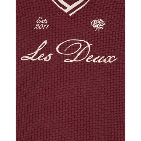 Les Deux Kids Chocolate Truffle Red Waffle Ls Football Jersey Kids