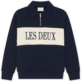 Les Deux Kids Dark Navy Glidelås Rugby Collegegenser Kids
