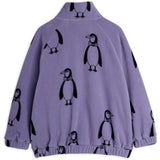 Mini Rodini Purple Penguin AOP Fleece Jakke