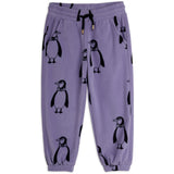 Mini Rodini Purple Penguin AOP Fleece Trousers