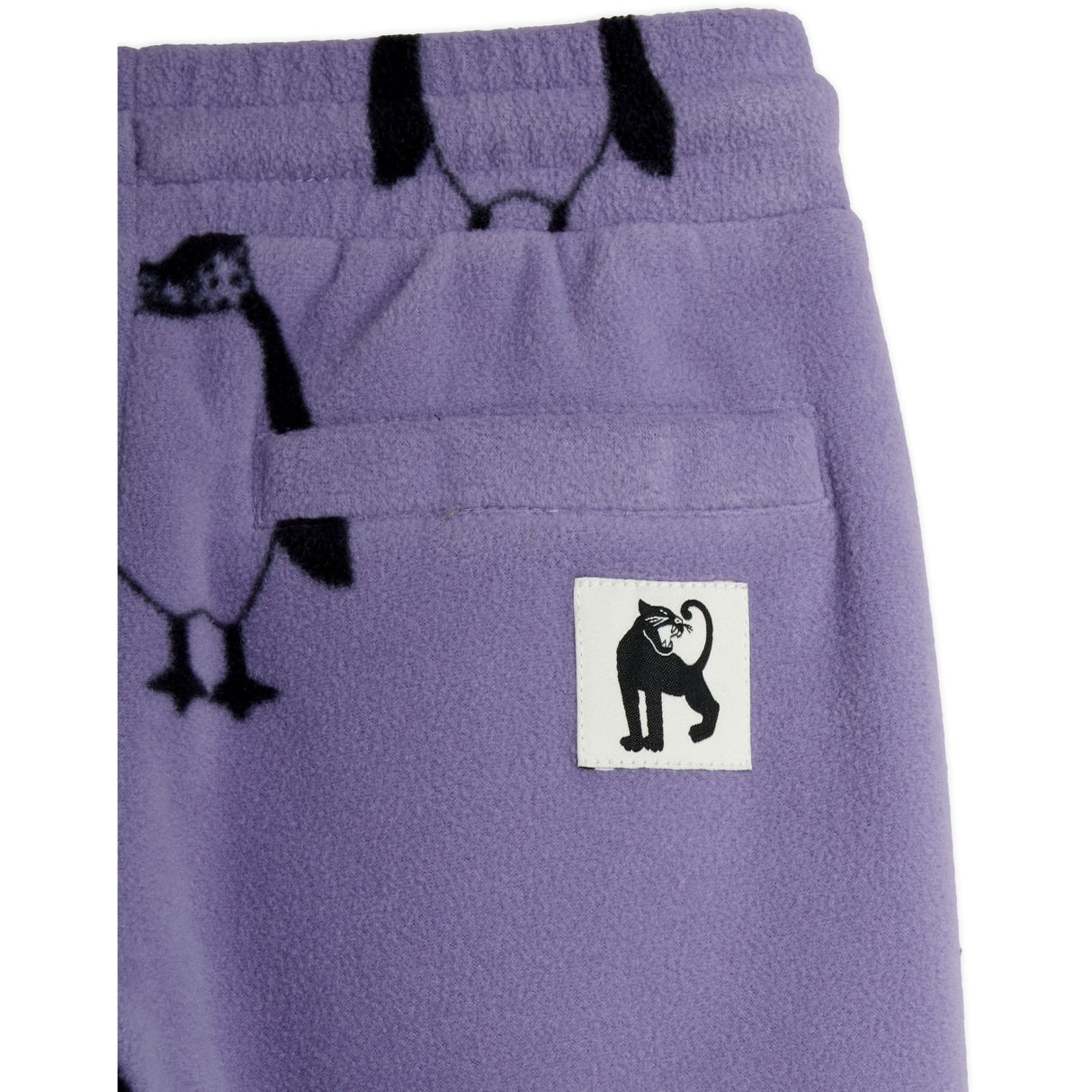 Mini Rodini Purple Penguin AOP Fleece Trousers