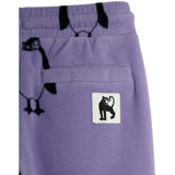 Mini Rodini Purple Penguin AOP Fleece Trousers
