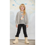 Mini Rodini Grey Melange Ritzratz Patch Strikket Cardigan