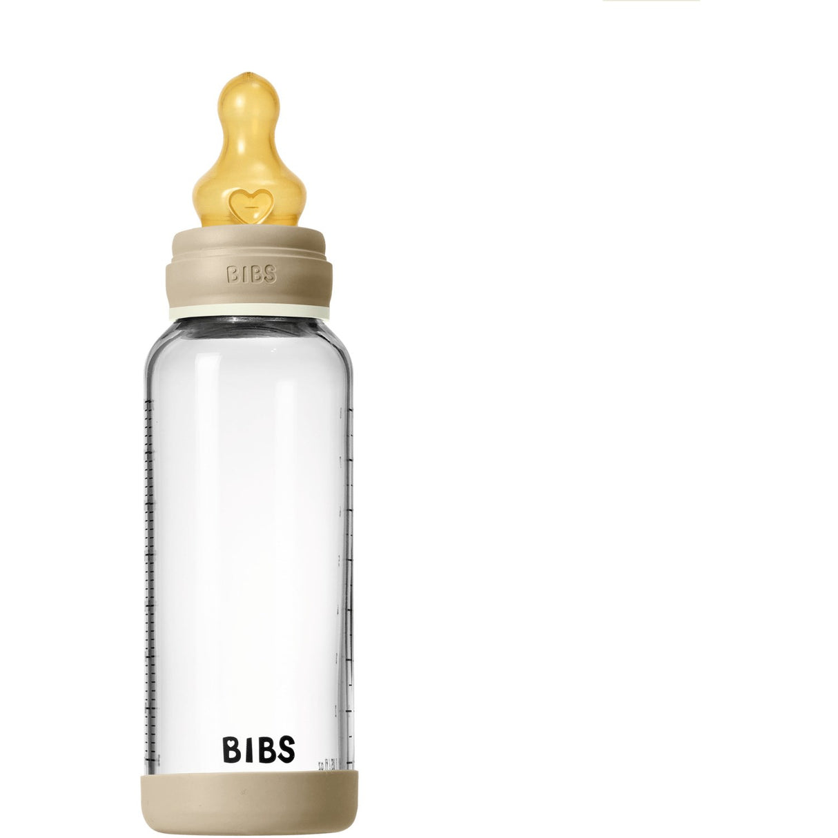 Bibs Vanilla GLOW Glass Baby Flaske Round Latex 1-Pack 240 Ml Medium Flow