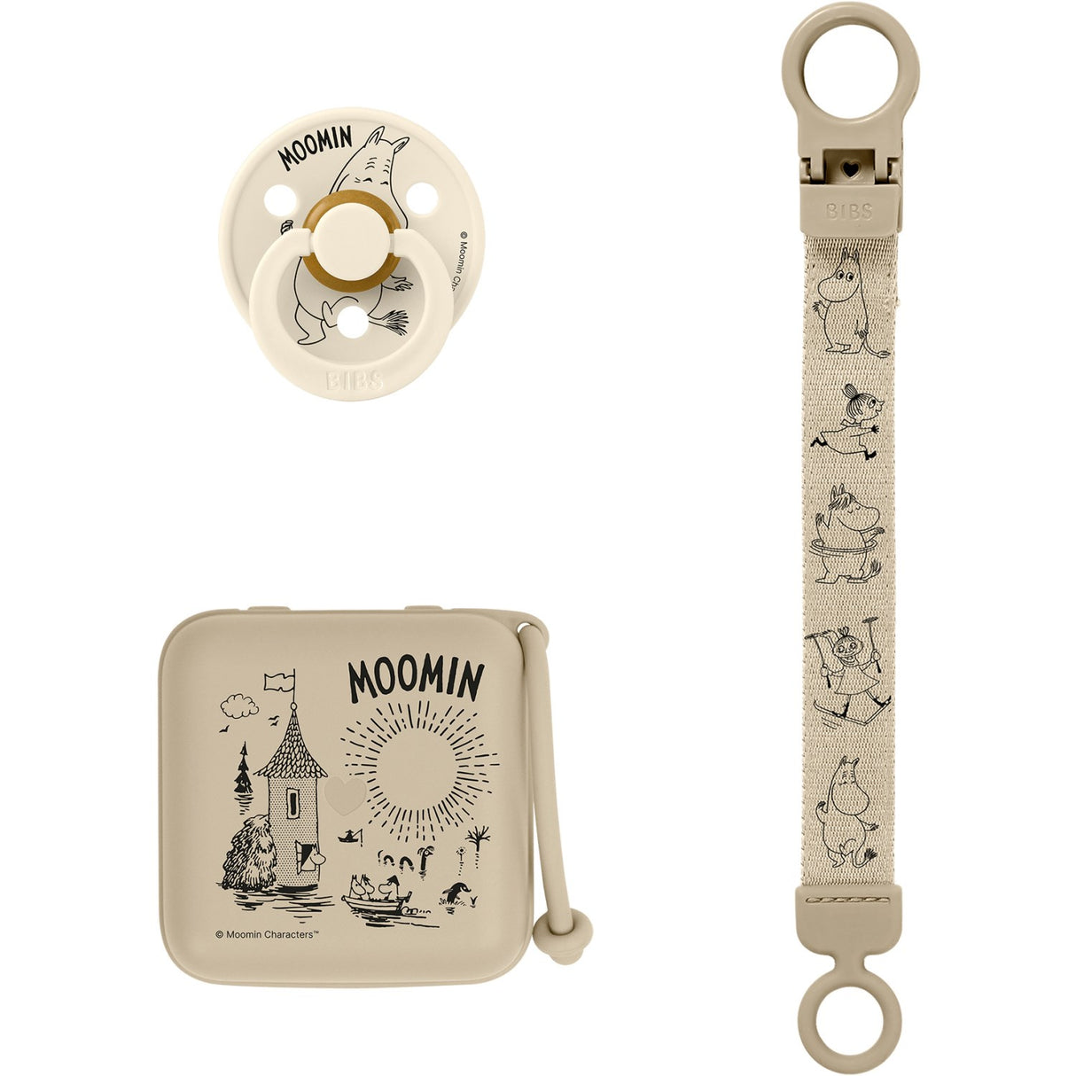 Bibs Vanilla Moomin Gave Sett Soothe & Go Latex Size 2
