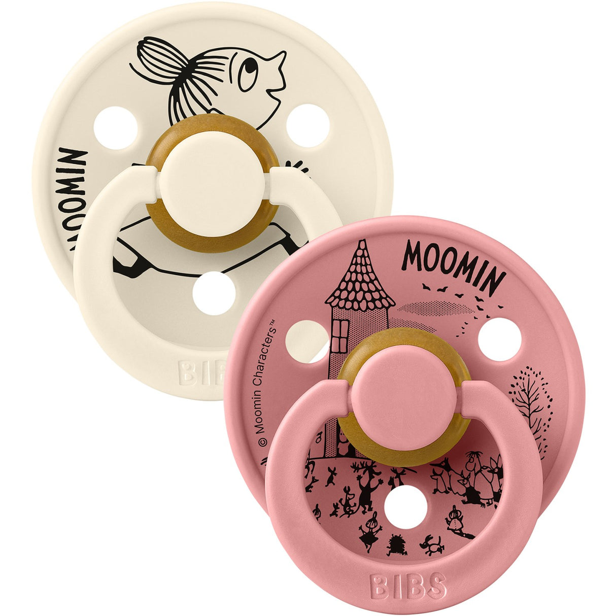 Bibs Ivory / Dusty Pink X Moomins Smokk Colour Little My 2-Pakning Latex