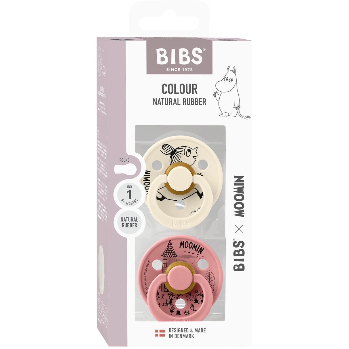 Bibs Ivory / Dusty Pink X Moomins Smokk Colour Little My 2-Pakning Latex
