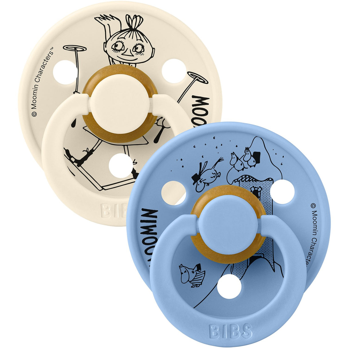 Bibs Ivory / Sky Blue X Moomins Smokk Colour Mymble 2-Pakning Latex
