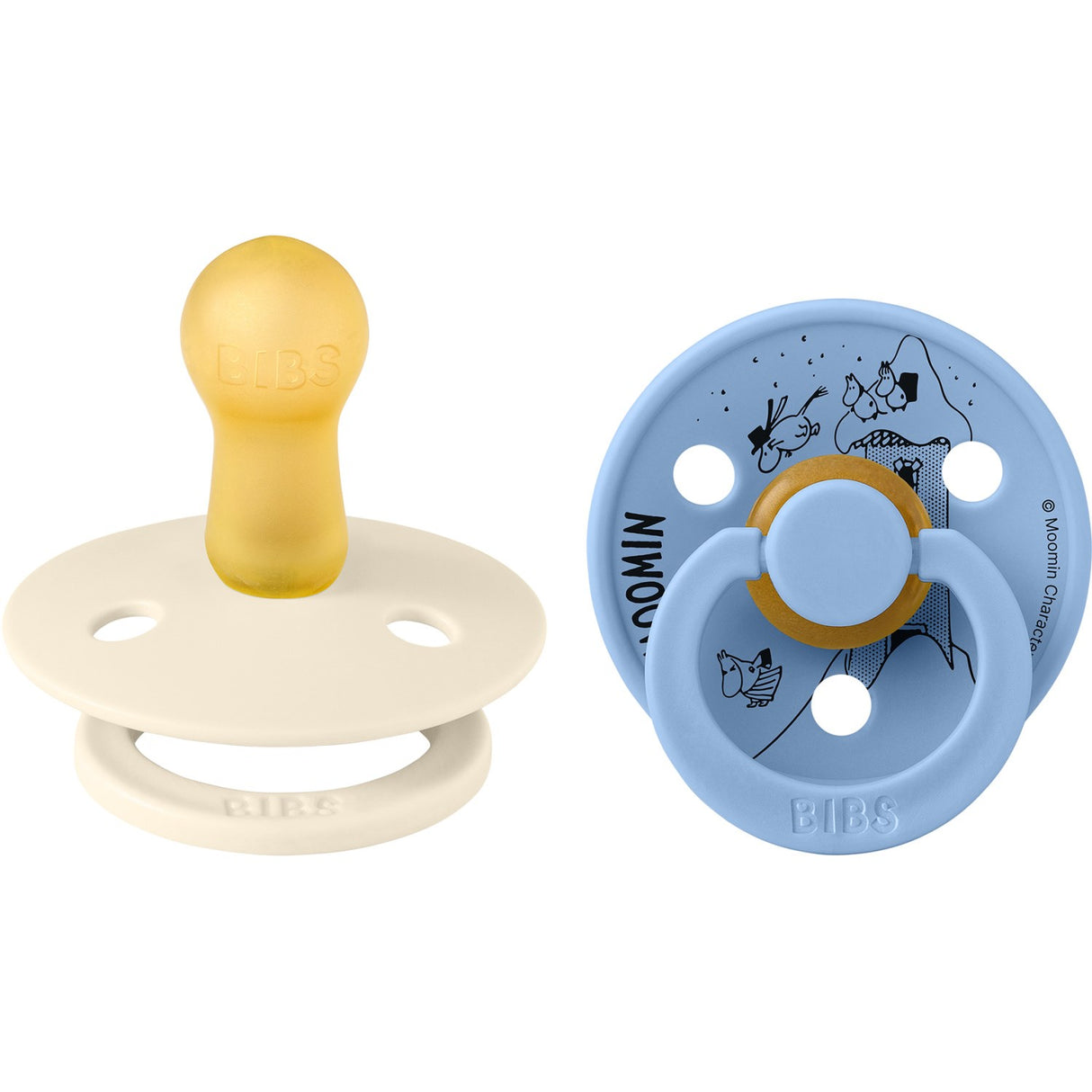 Bibs Ivory / Sky Blue X Moomins Smokk Colour Mymble 2-Pakning Latex