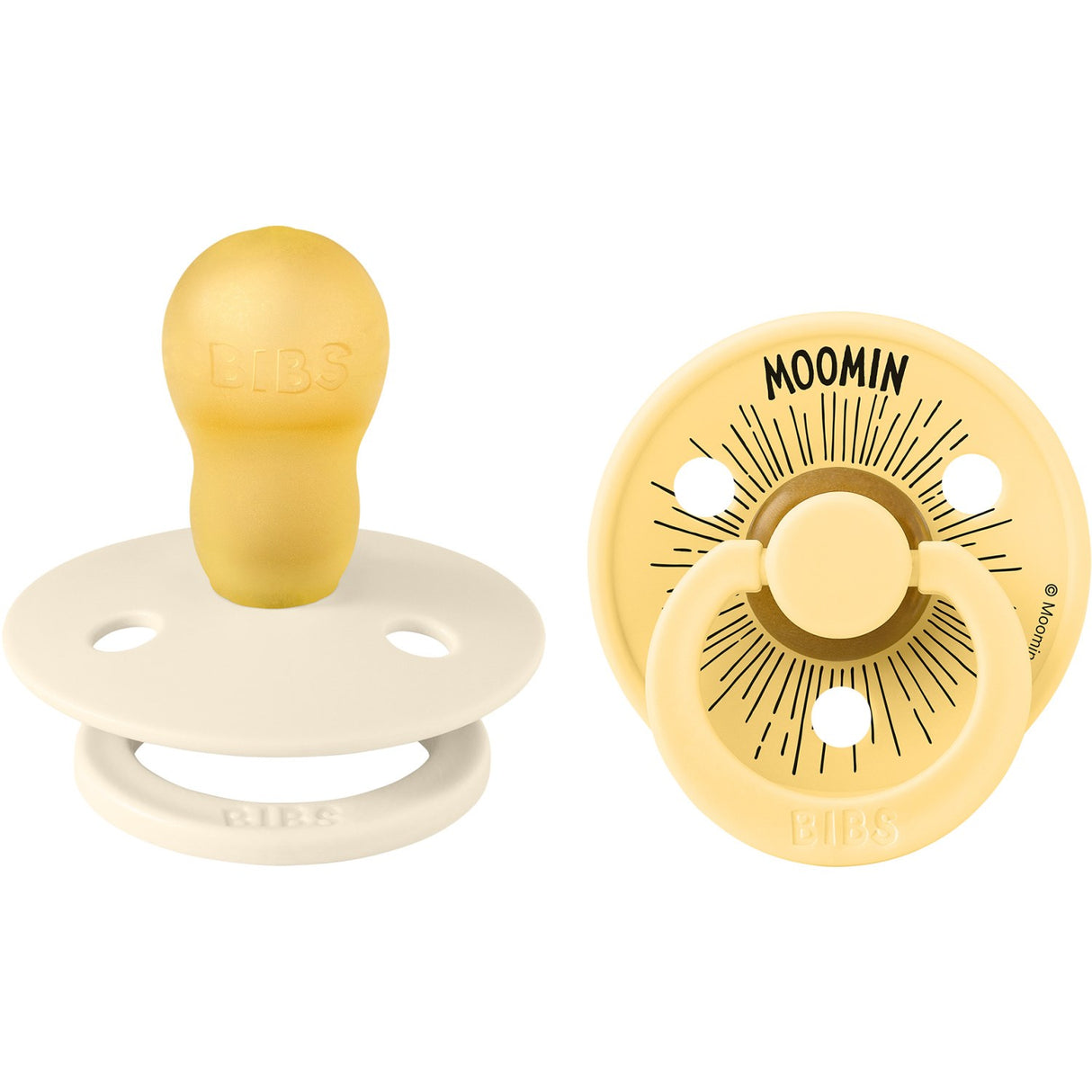 Bibs Ivory / Pale Butter X Moomins Smokk Colour Moomintroll 2-Pakning Latex