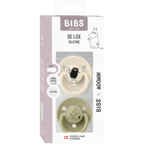 Bibs Ivory / Khaki X Moomins Smokk De Lux Stinky 2-Pakning Silikon