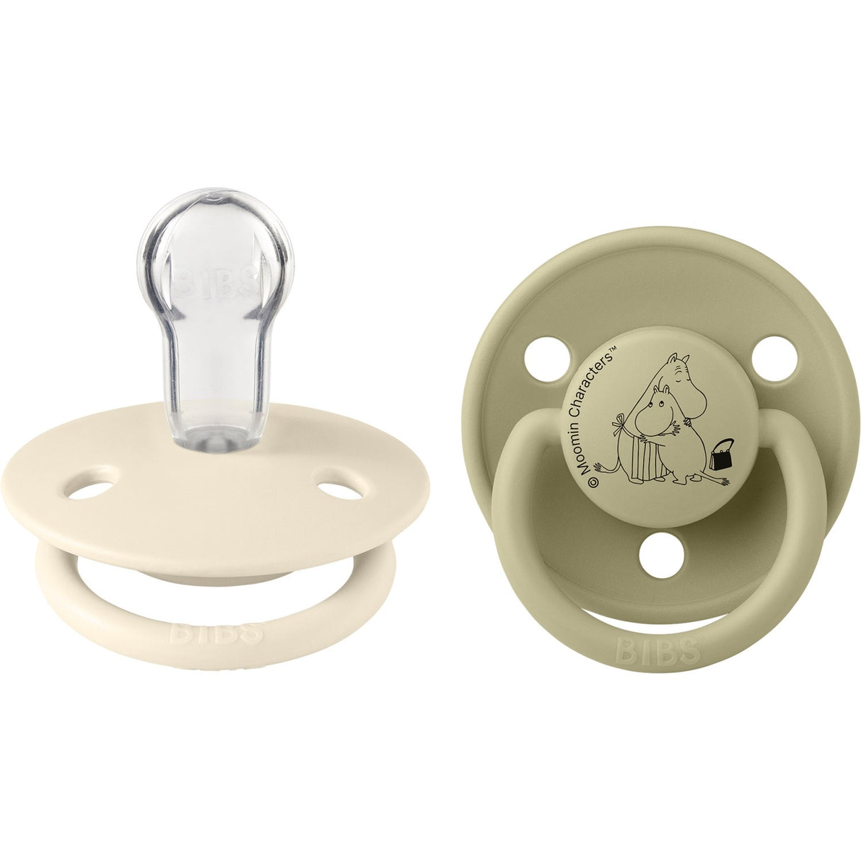 Bibs Ivory / Khaki X Moomins Smokk De Lux Stinky 2-Pakning Silikon
