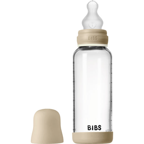 Bibs Vanilla GLOW Glass Baby Flaske Round Silikon 1-Pack 240 Ml Medium Flow
