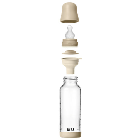 Bibs Vanilla GLOW Glass Baby Flaske Round Silikon 1-Pack 240 Ml Medium Flow