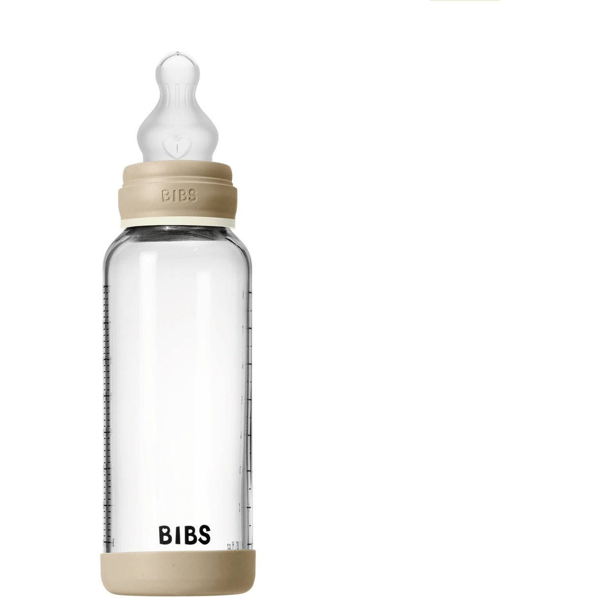 Bibs Vanilla GLOW Glass Baby Flaske Round Silikon 1-Pack 240 Ml Medium Flow
