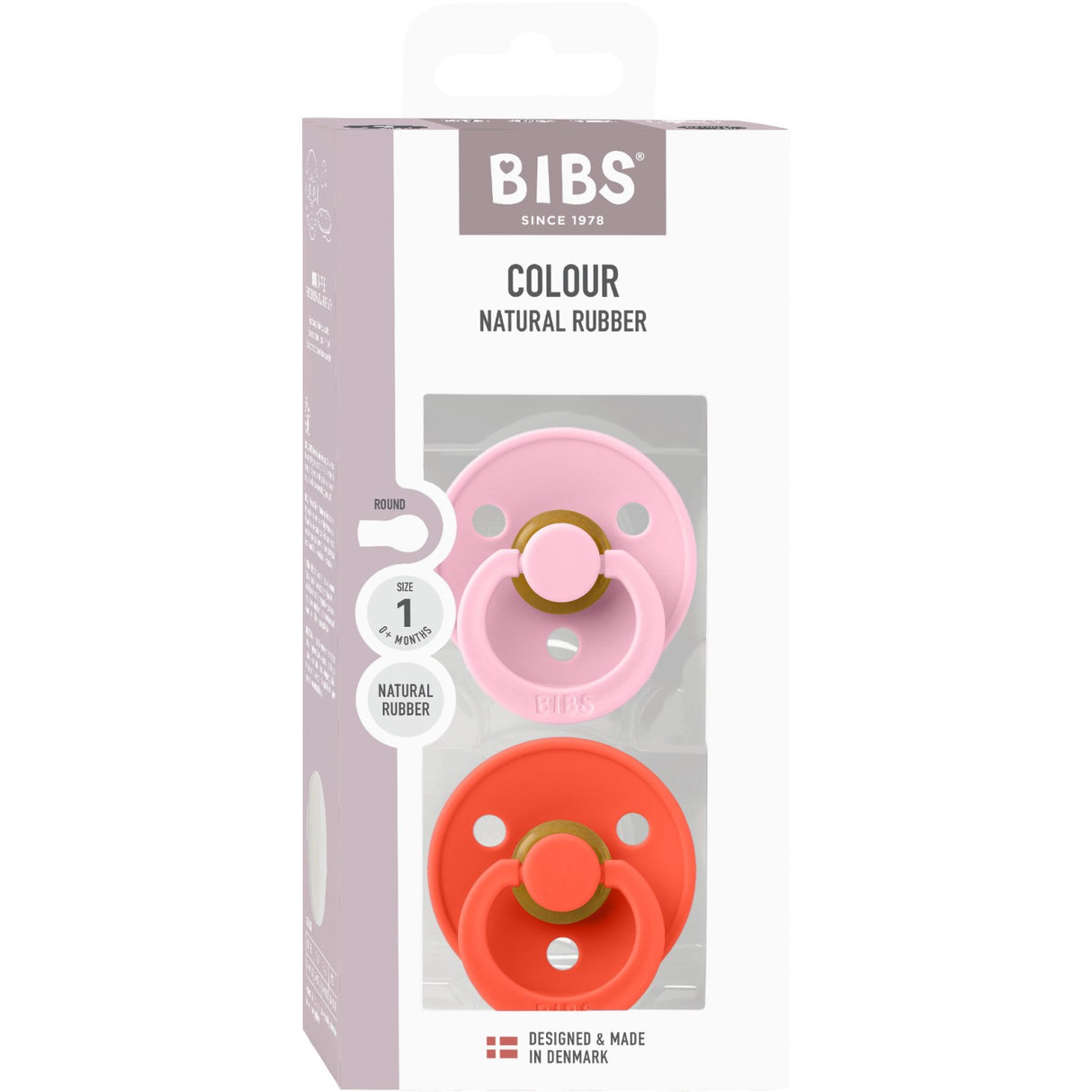 Bibs Baby Pink / Tango Smokk Colour 2-Pakning Latex
