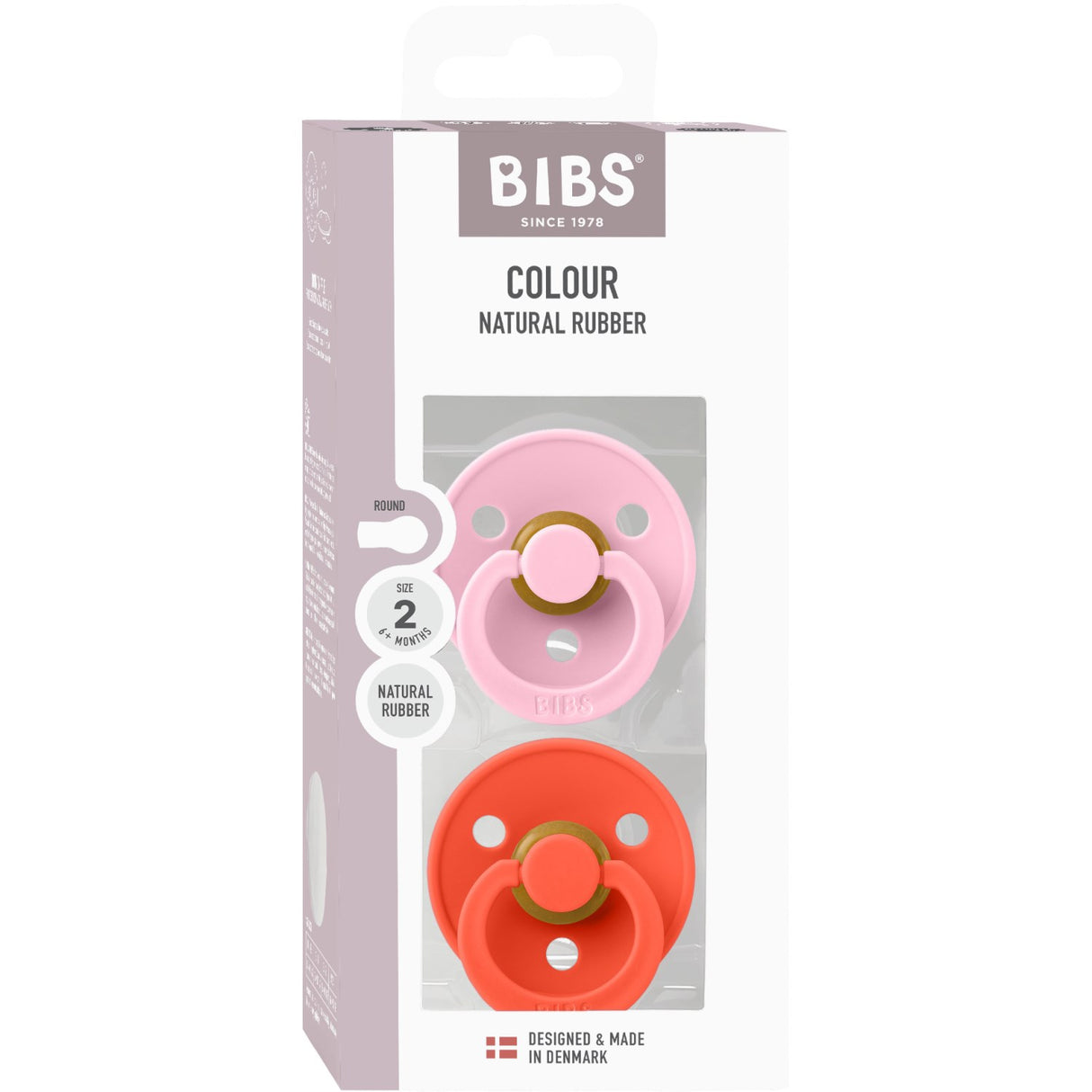 Bibs Baby Pink / Tango Smokk Colour 2-Pakning Latex