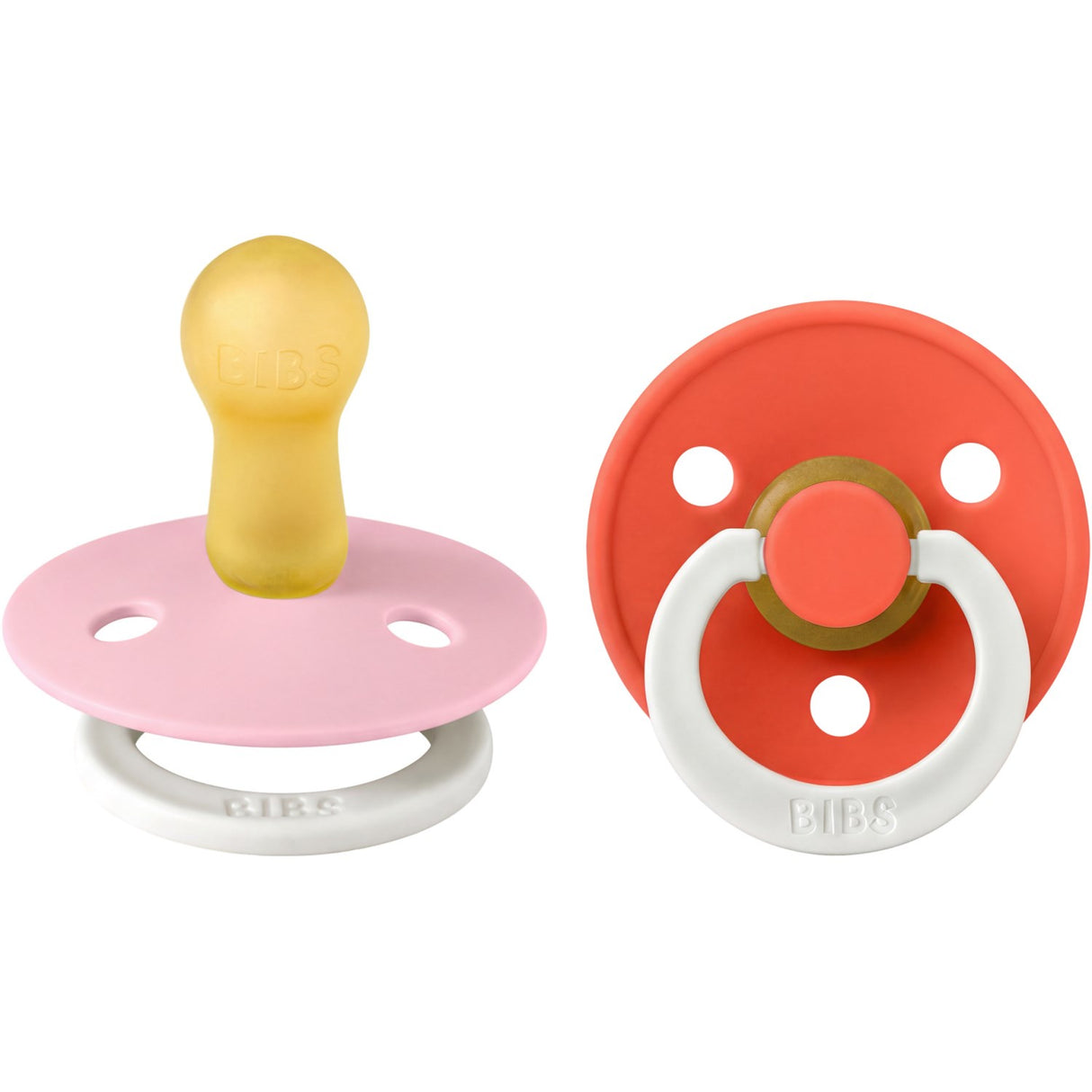 Bibs Baby Pink GLOW / Tango GLOW Smokk Colour 2-Pakning Latex