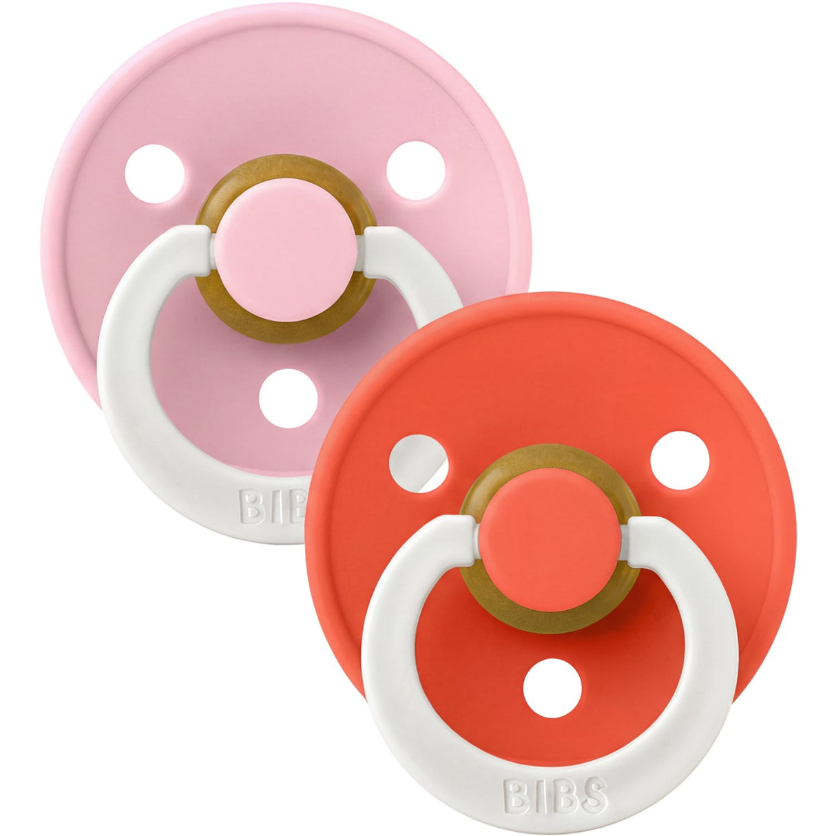 Bibs Baby Pink GLOW / Tango GLOW Smokk Colour 2-Pakning Latex