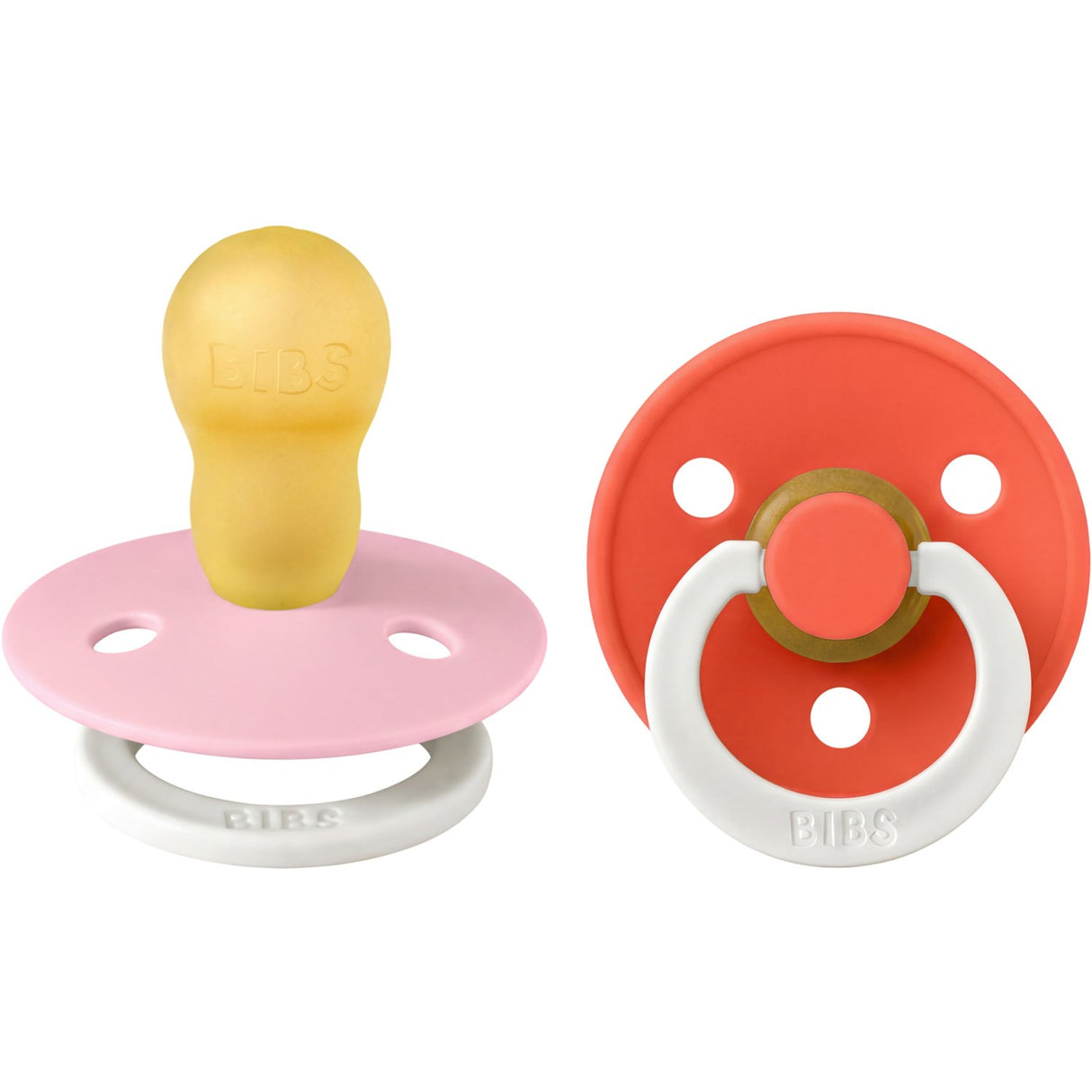 Bibs Baby Pink GLOW / Tango GLOW Smokk Colour 2-Pakning Latex