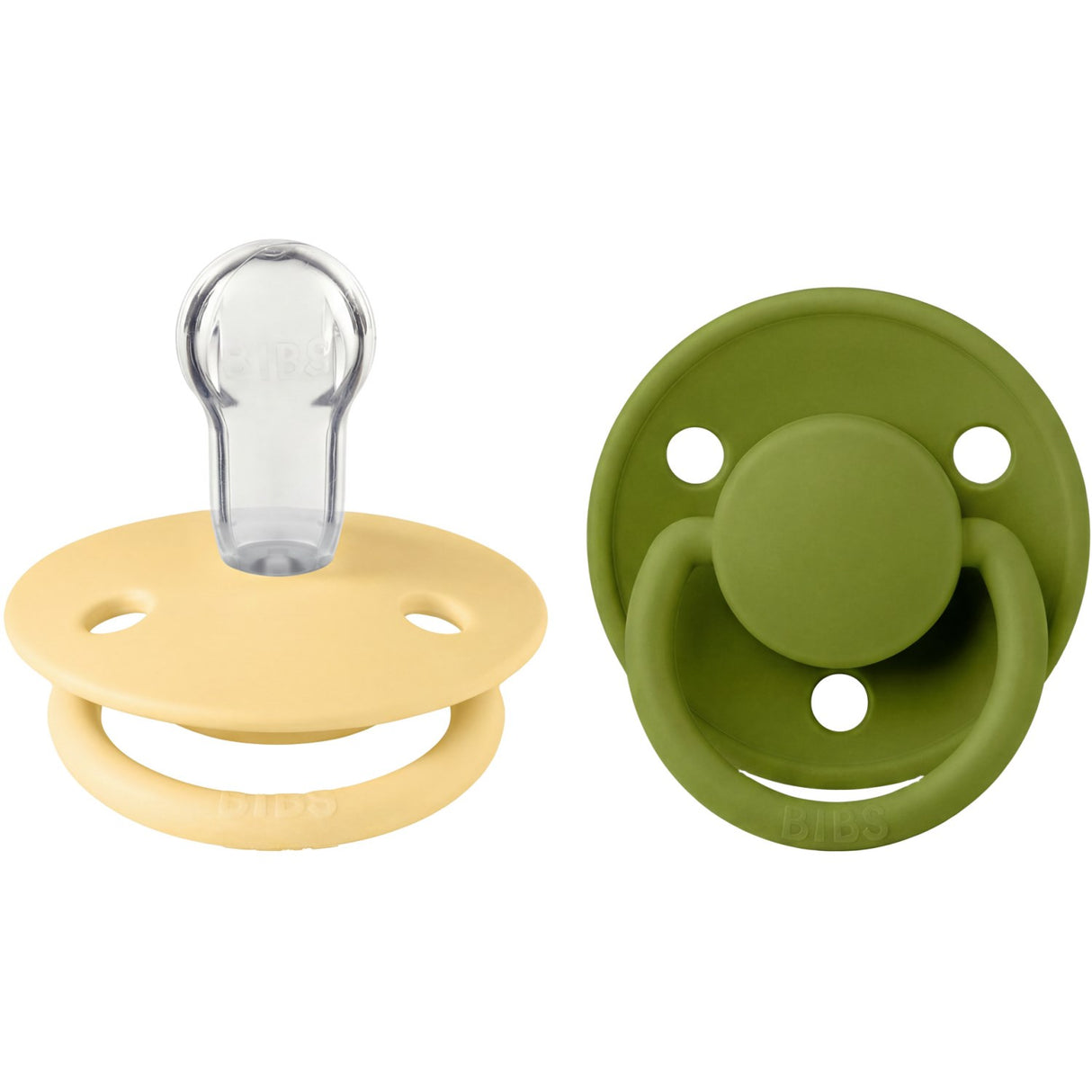Bibs Pale Butter / Wasabi Smokk De Lux 2-Pakning Silikon