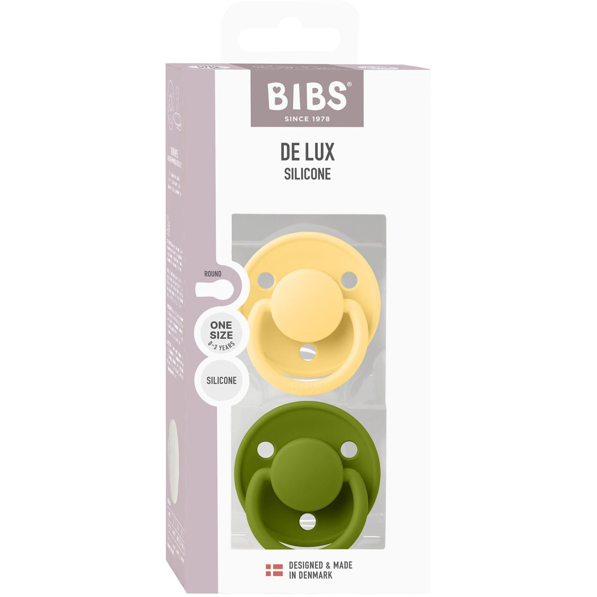Bibs Pale Butter / Wasabi Smokk De Lux 2-Pakning Silikon