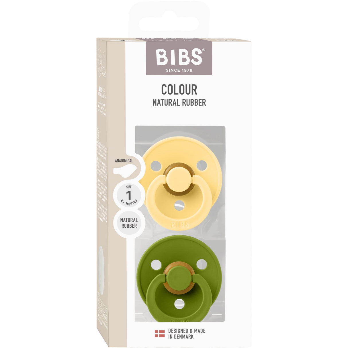Bibs Pale Butter / Wasabi Smokk Colour 2-Pakning Anatomical Latex