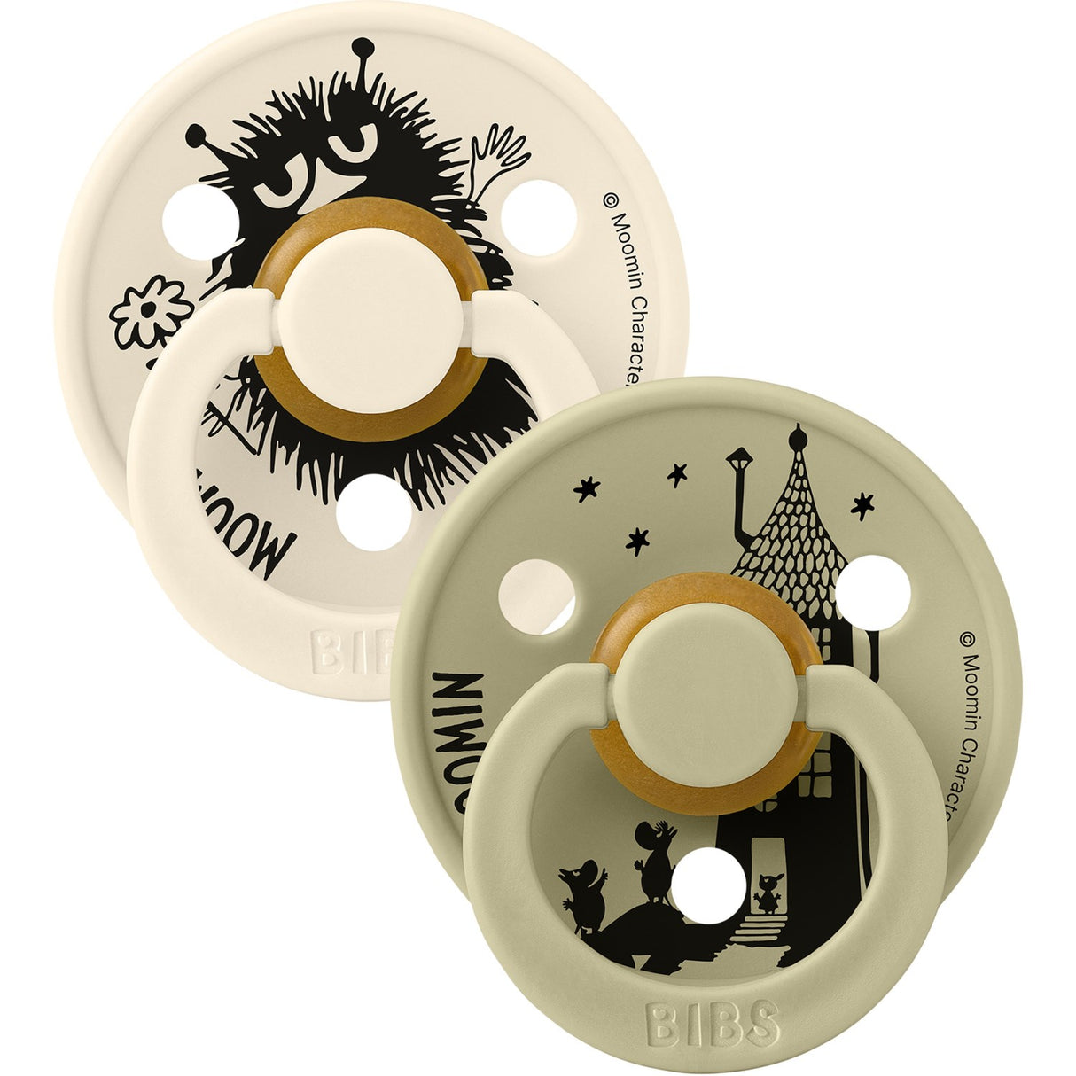 Bibs Ivory / Khaki X Moomins Smokk Colour Stinky 2-Pakning Latex