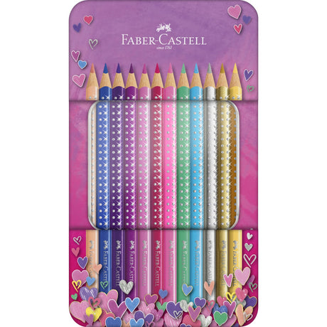 Faber Castell Sparkle Pencil Tin 12 Colour Pencils