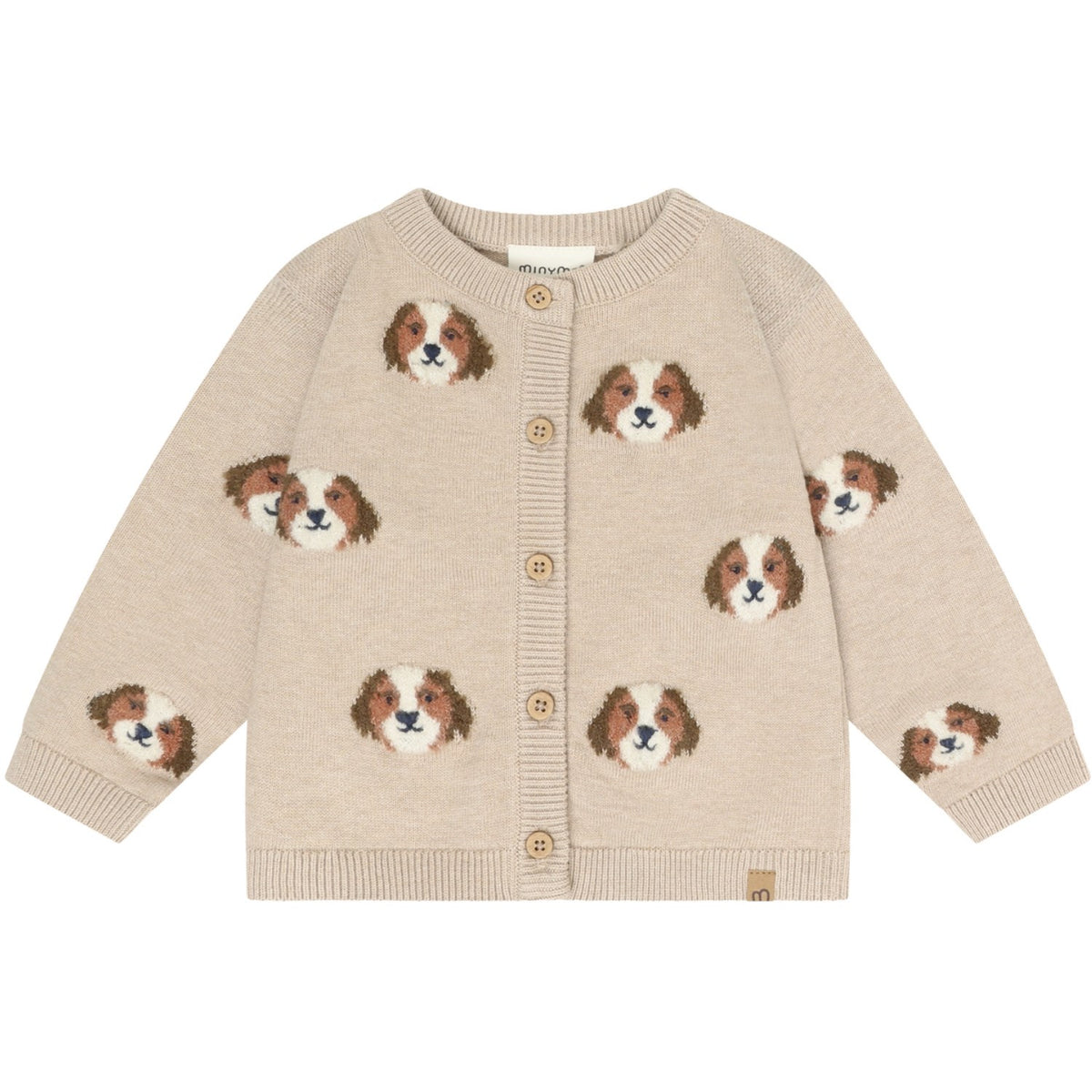 Minymo Beige Melange Cardigan Strikk