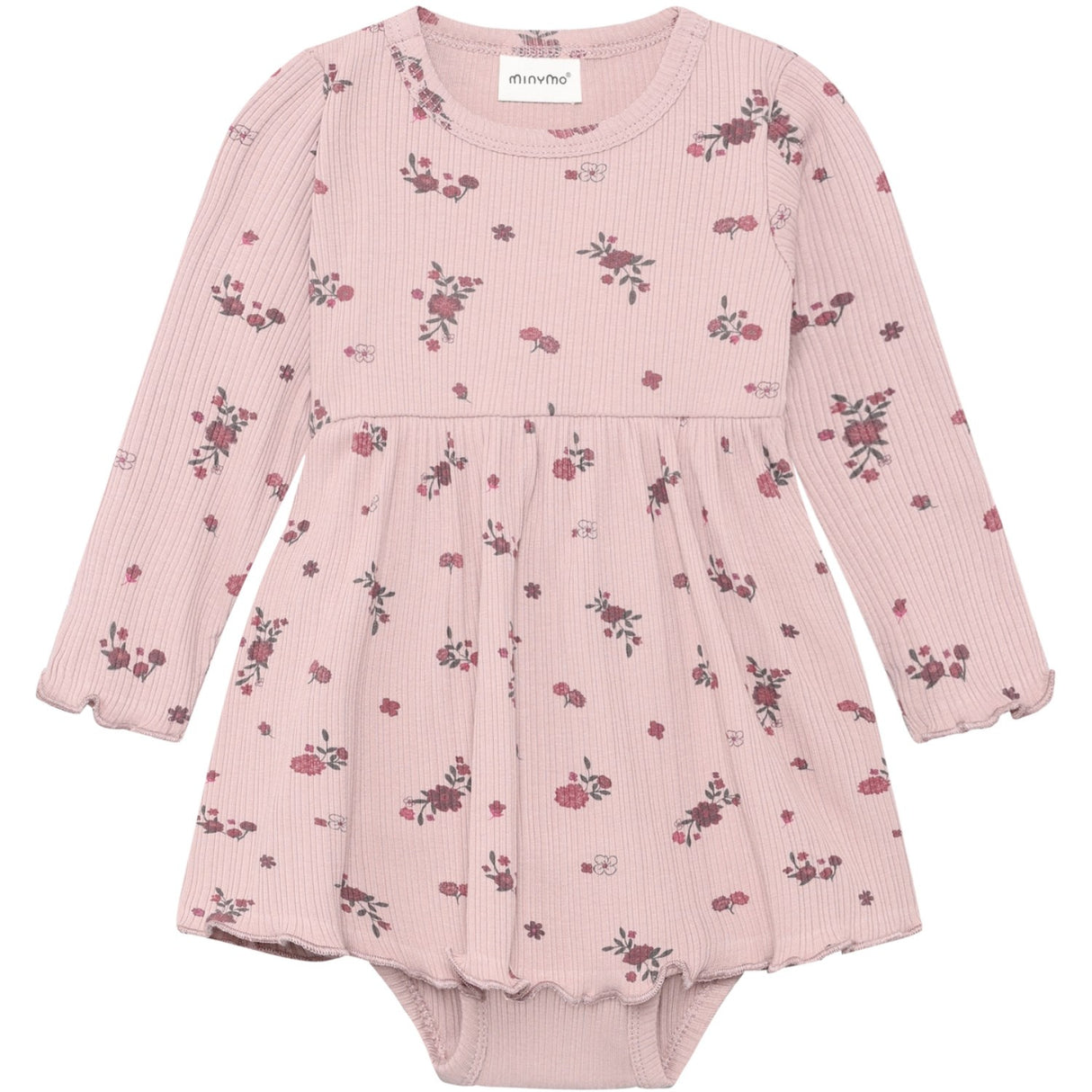 Minymo Fawn Body Kjole Ls Aop Rib