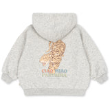 Konges Sløjd Grey Melange Lou Sweat Zip Hette Gots