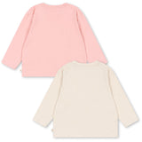 Konges Sløjd Pink Dolphin/Antique White 2 Pakke Lin Ls Tee Gots